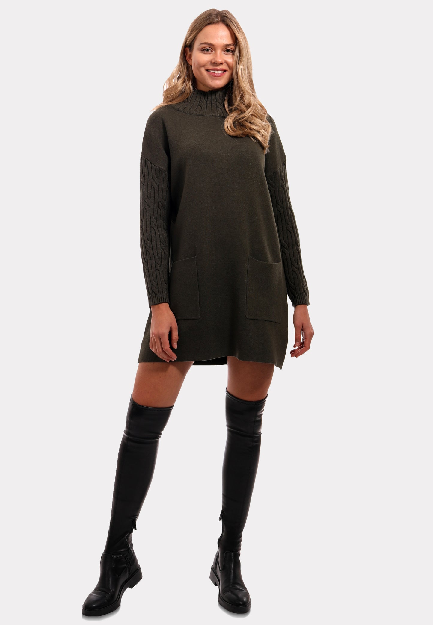 Allrounder Long Pullover mit Stehkragen