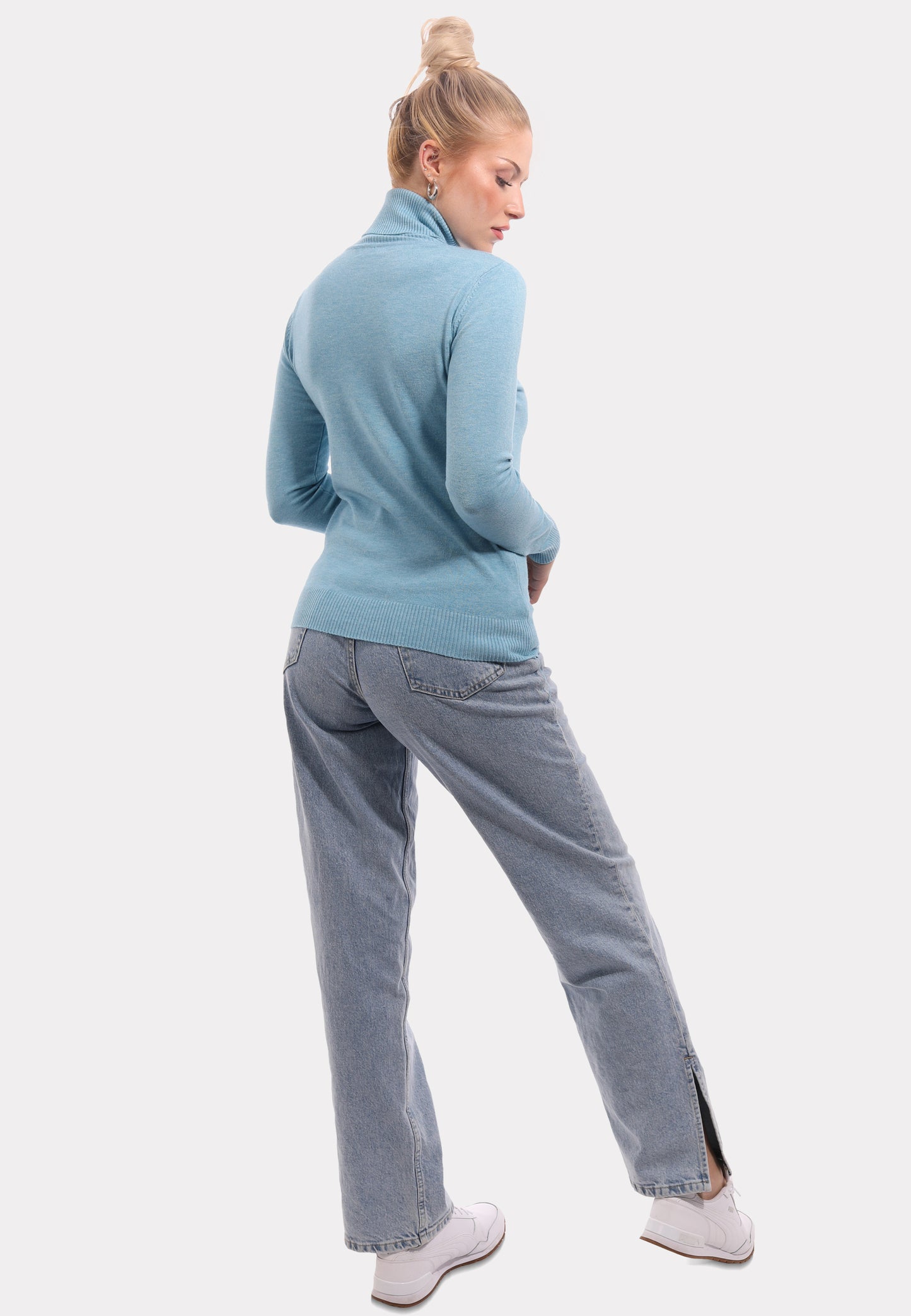 Basic Rollkragenpullover aus Feinstrick