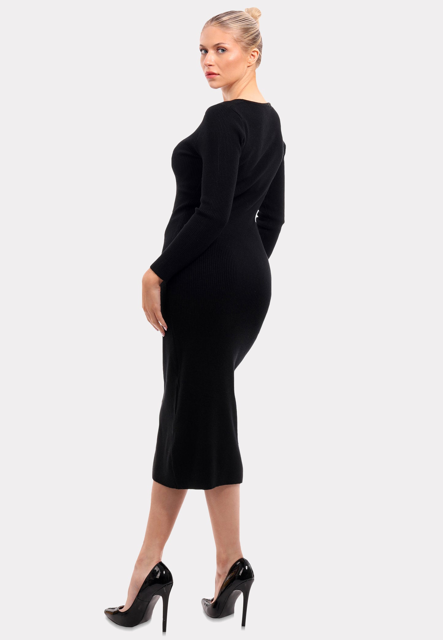 Strickkleid mit V-Ausschnitt KNIT DRESS