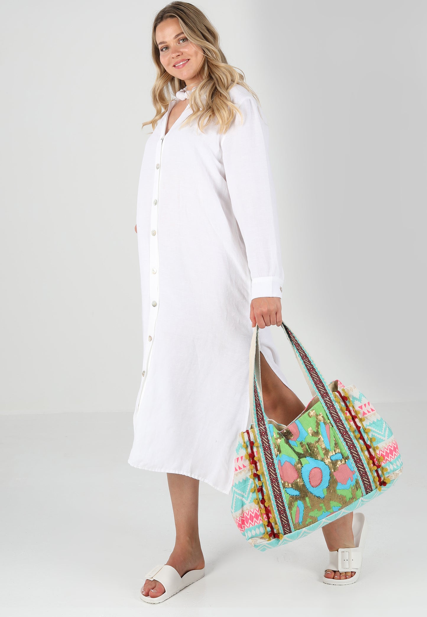 Hippie-Indische Handtasche mit farbenfrohen Stickereien