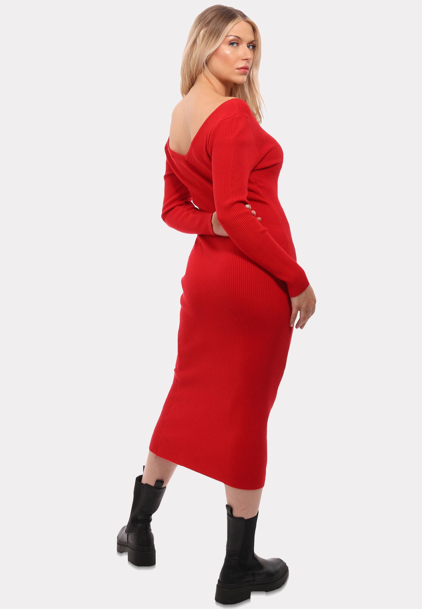 Strickkleid mit V-Ausschnitt KNIT DRESS