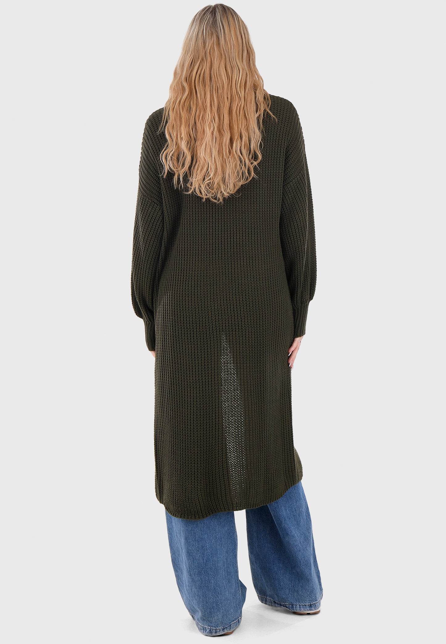 Basic Strickjacke Cardigan Verschlusslos mit Einschubtaschen