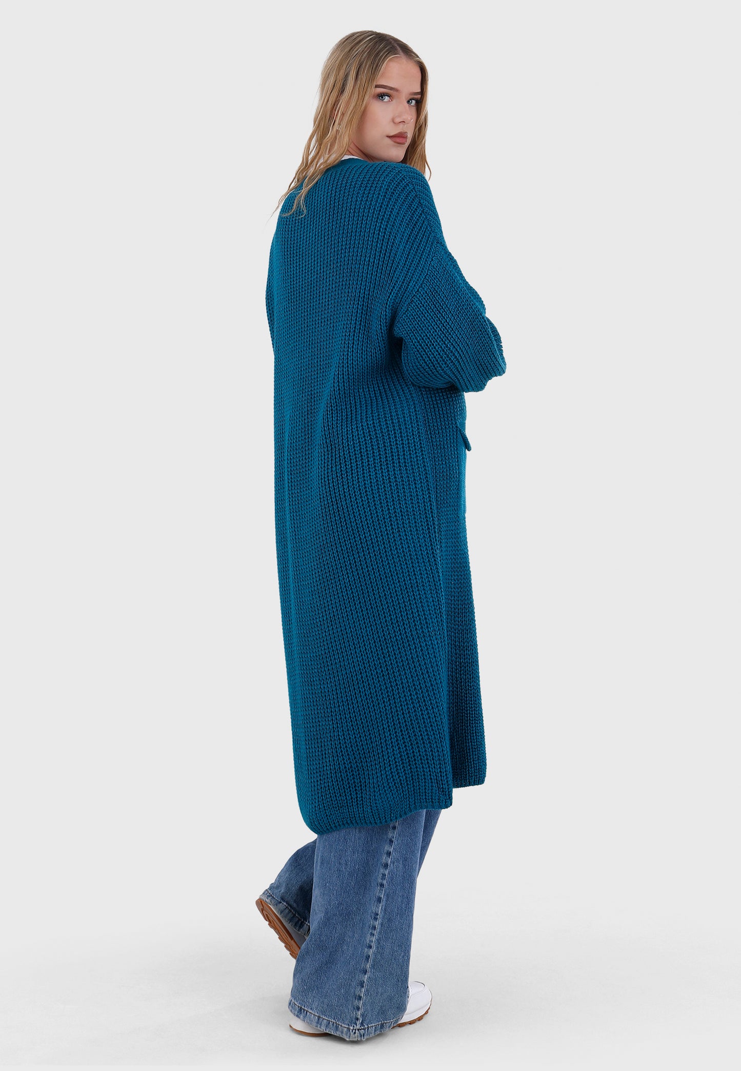 Basic Strickjacke Cardigan Verschlusslos mit Einschubtaschen