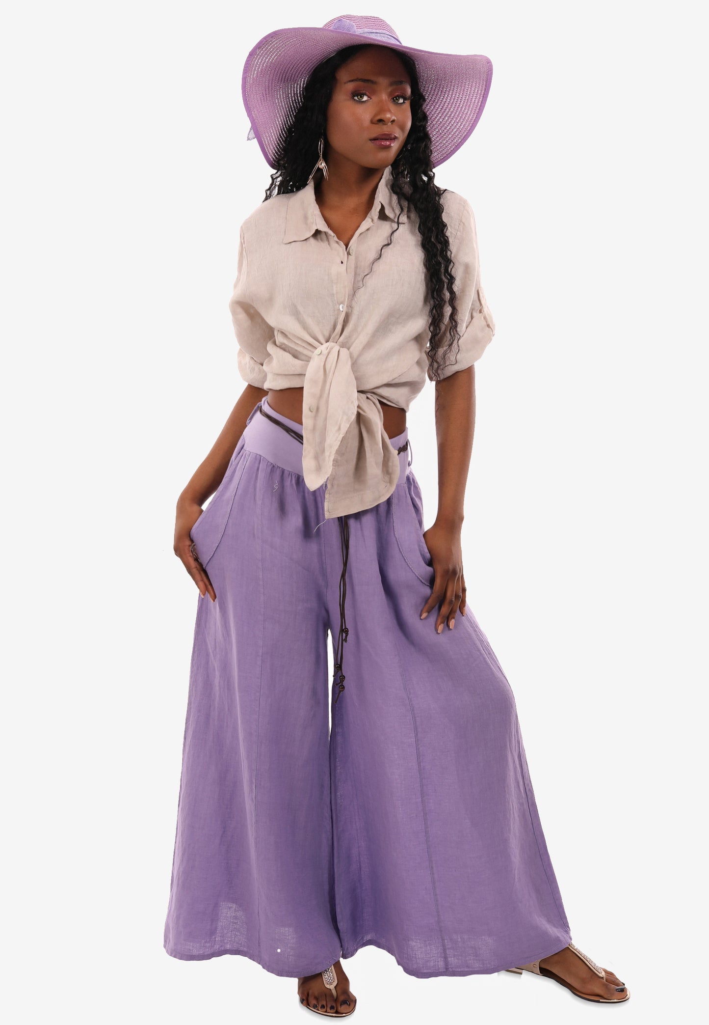 Leinenhose mit Schlag