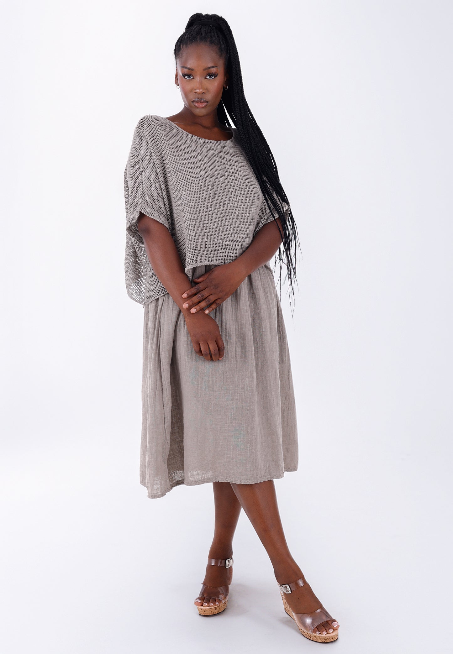 Baumwoll-Kleid im modernen Lagenlook – bequem & stilvoll