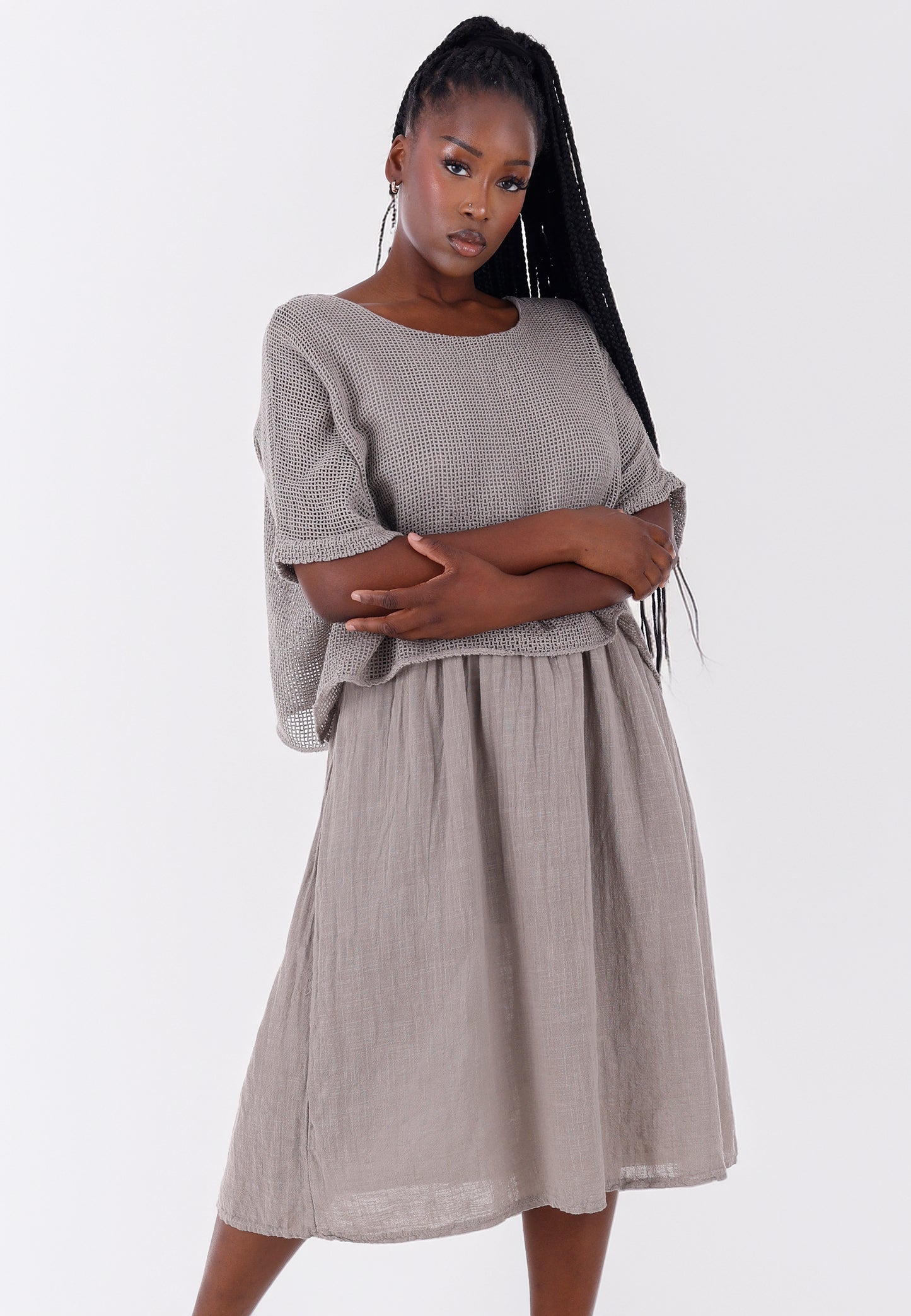 Baumwoll-Kleid im modernen Lagenlook – bequem & stilvoll