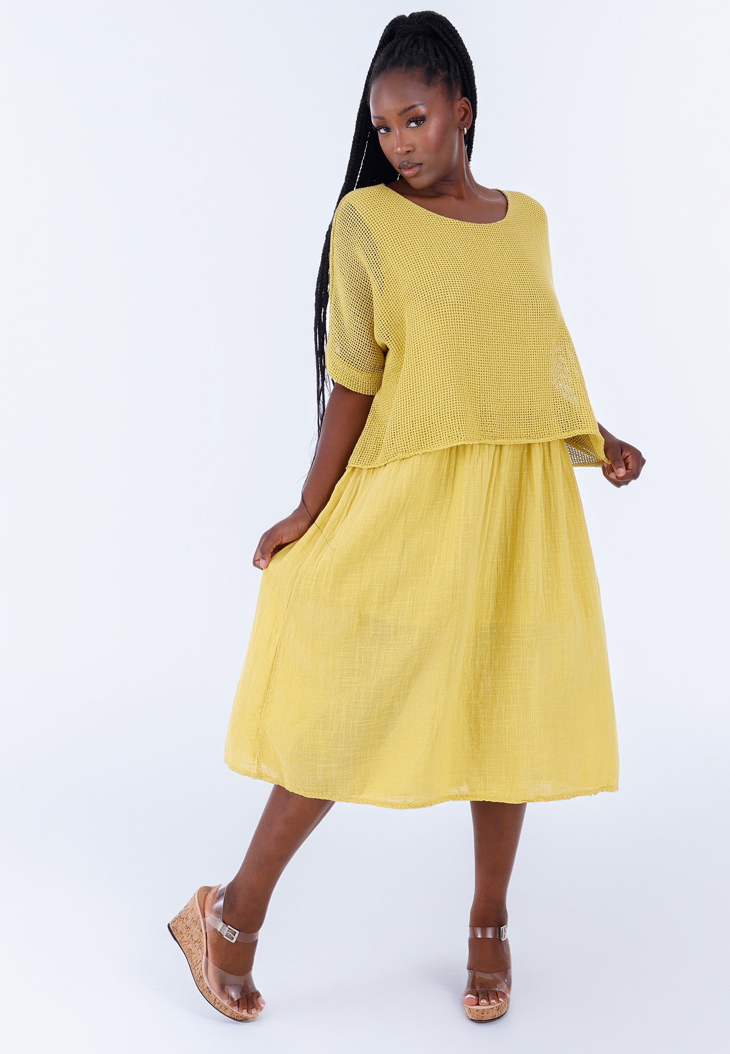 Baumwoll-Kleid im modernen Lagenlook – bequem & stilvoll