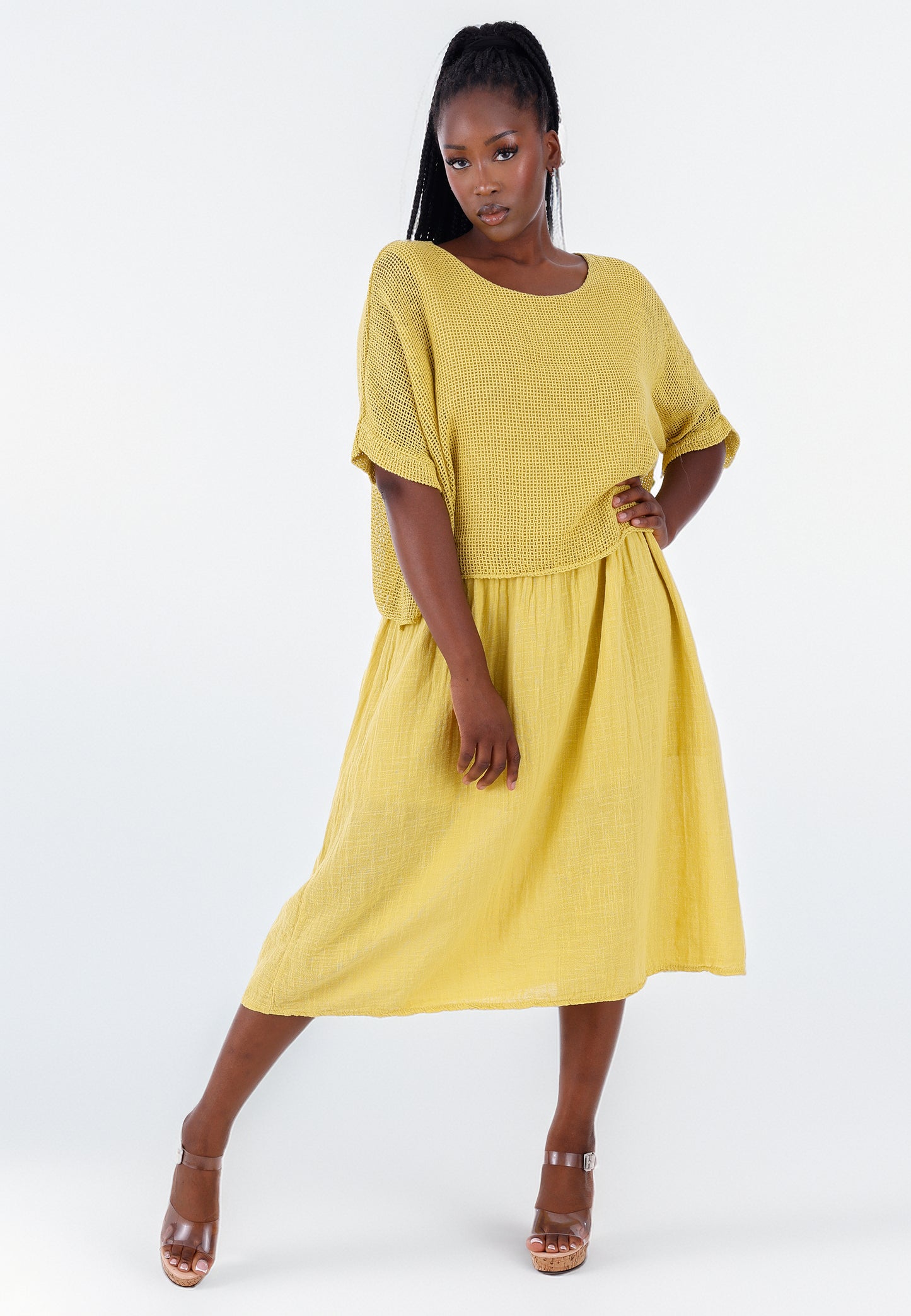 Baumwoll-Kleid im modernen Lagenlook – bequem & stilvoll