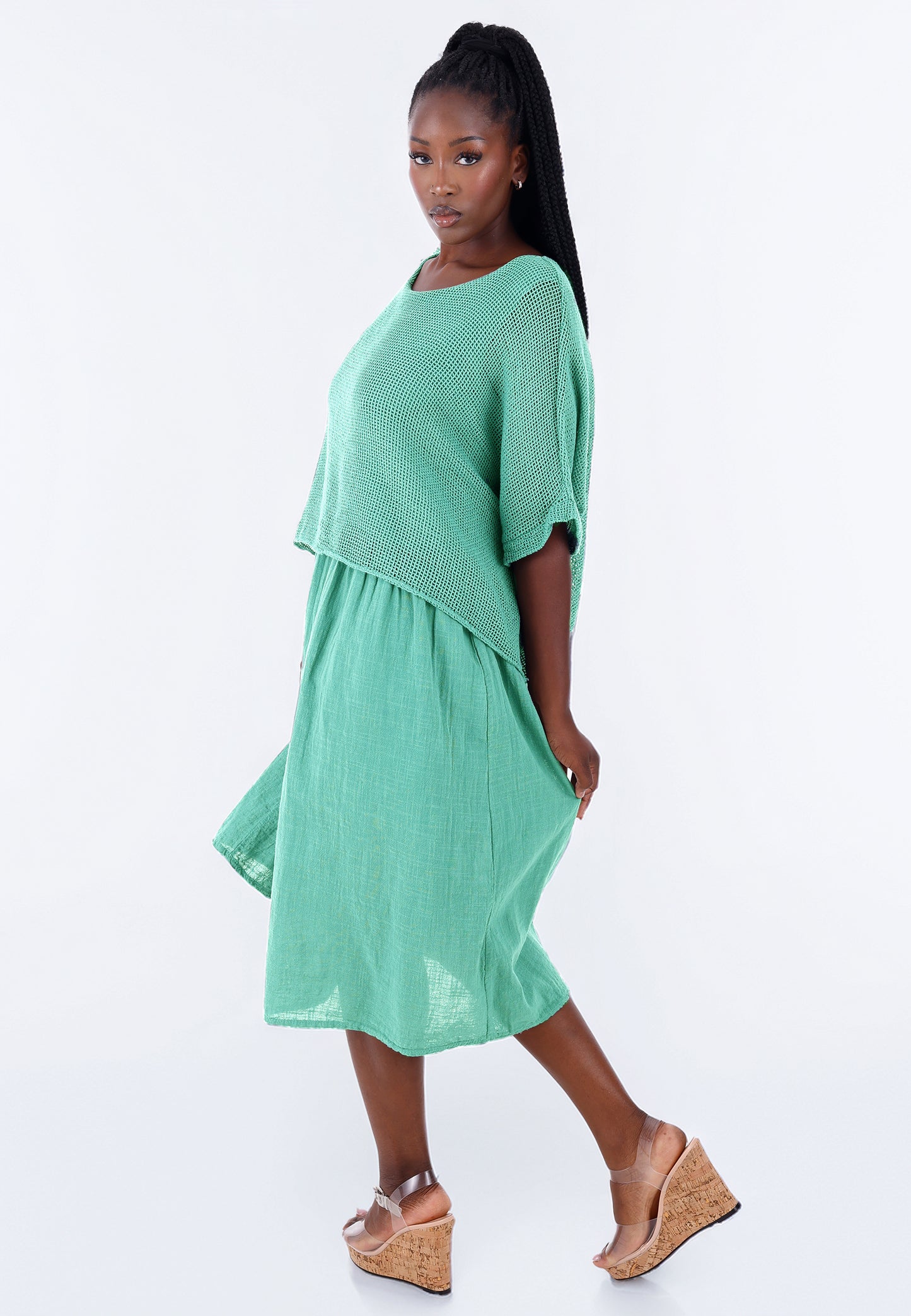 Baumwoll-Kleid im modernen Lagenlook – bequem & stilvoll