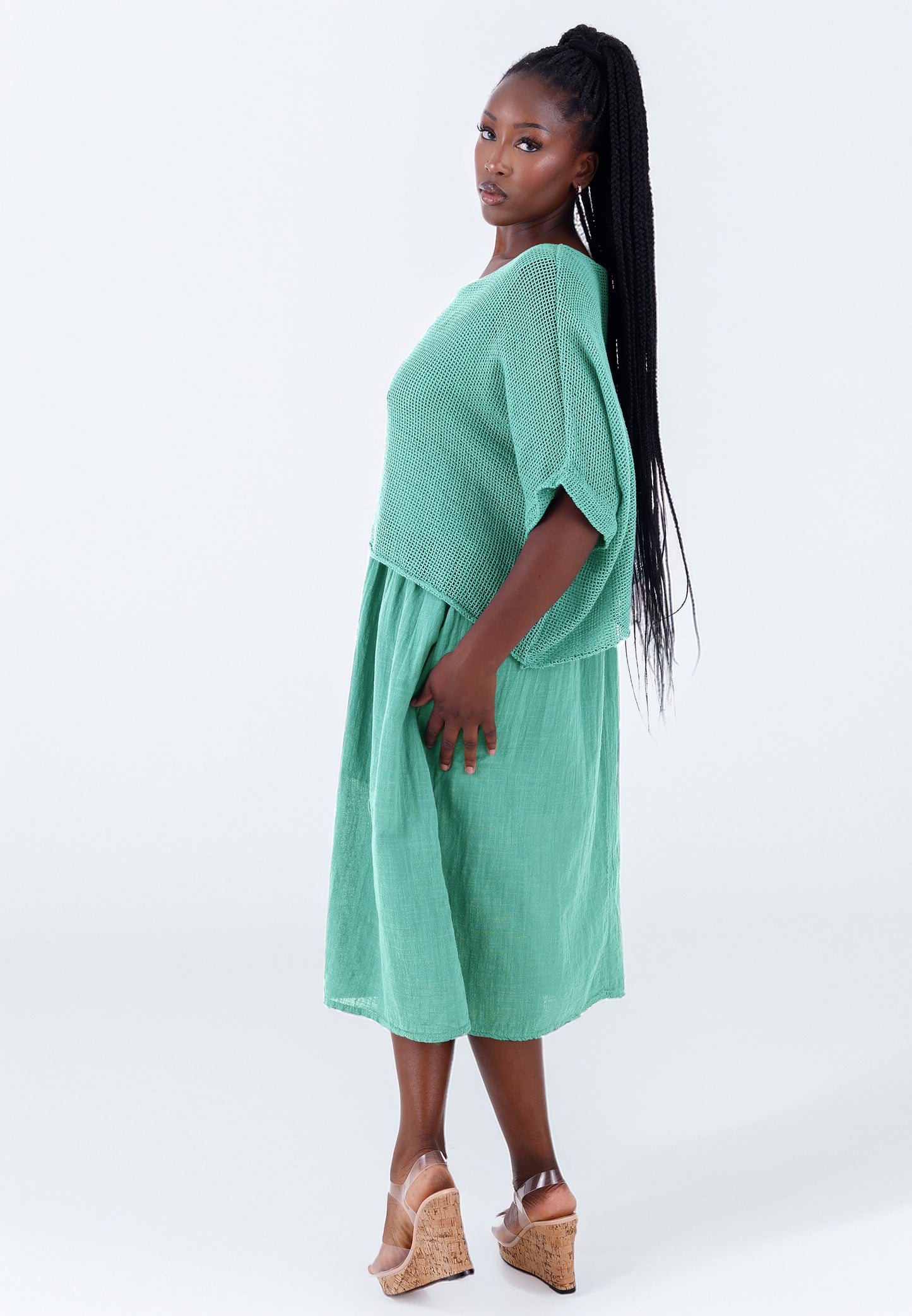 Baumwoll-Kleid im modernen Lagenlook – bequem & stilvoll