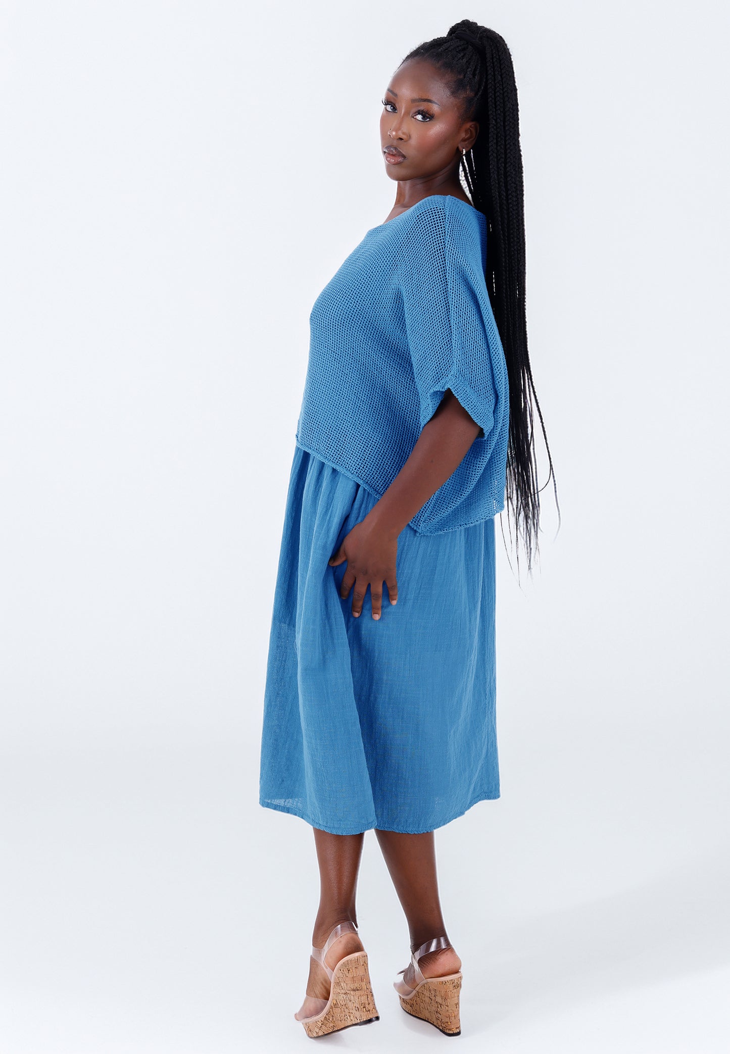 Baumwoll-Kleid im modernen Lagenlook – bequem & stilvoll