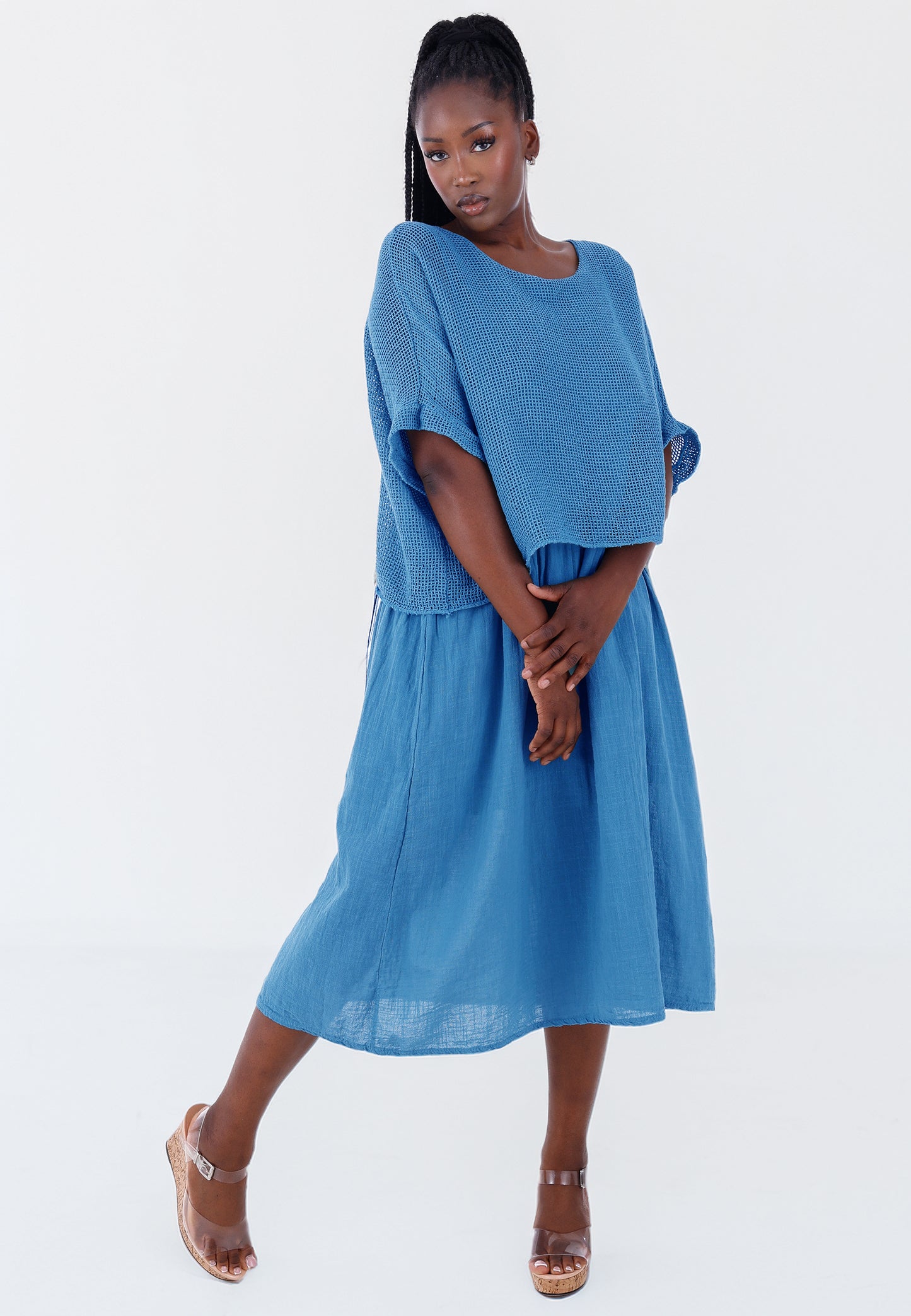 Baumwoll-Kleid im modernen Lagenlook – bequem & stilvoll