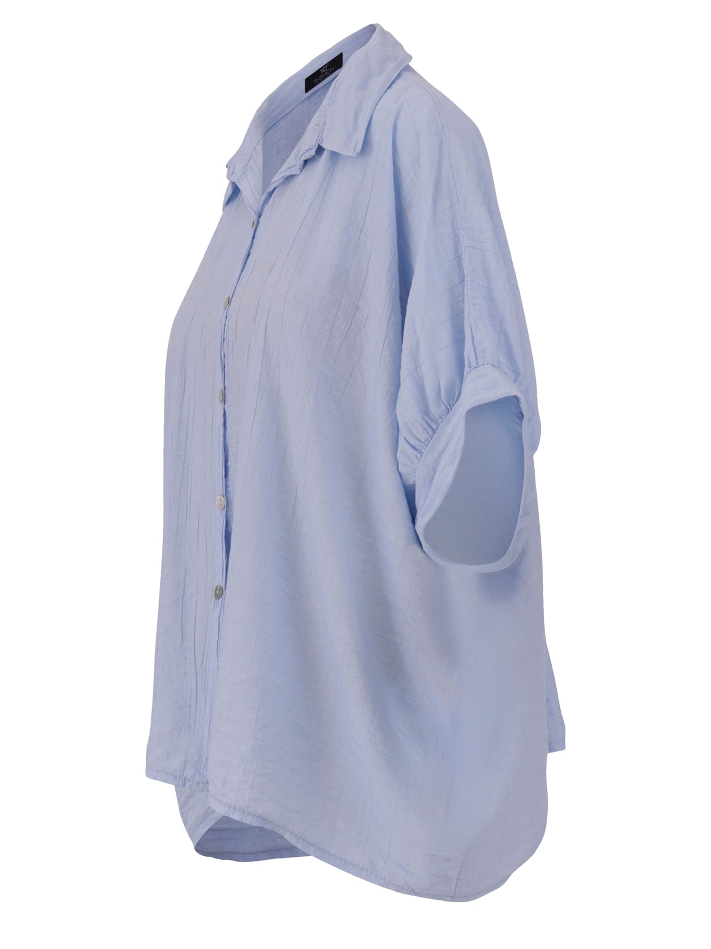 Weite Damenbluse aus 100 % Viskose mit Knopfleiste