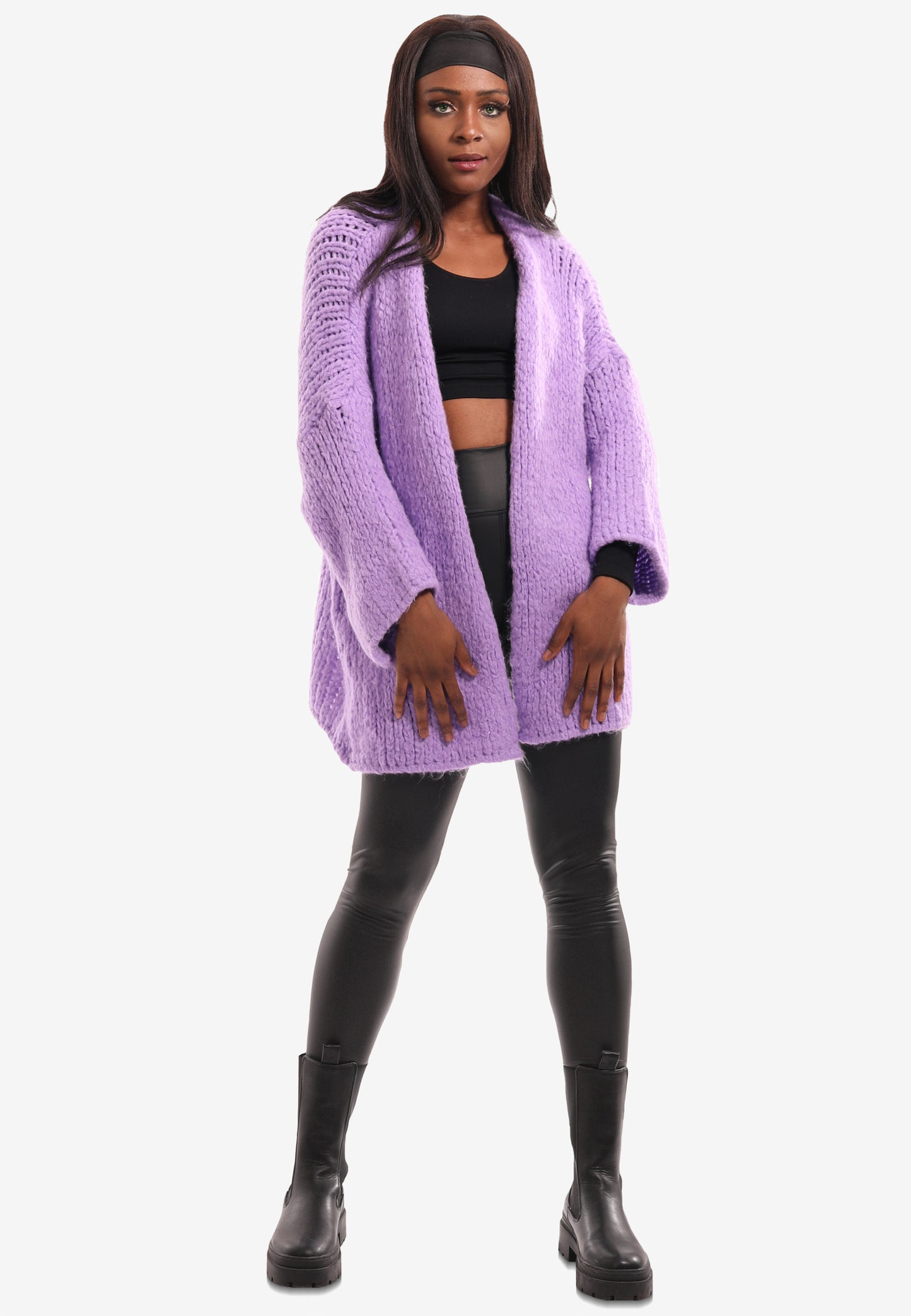 Lockerer Cardigan mit Wollanteil - Freizeit Umhang