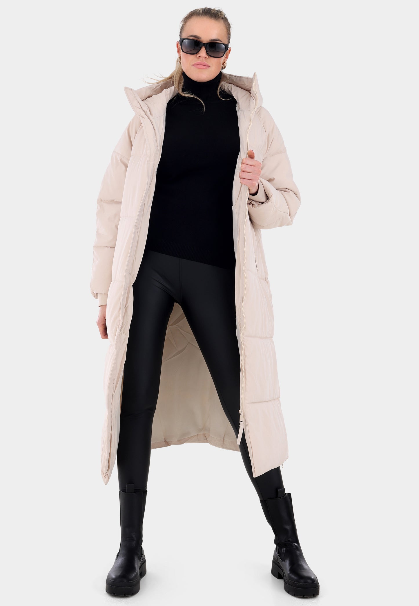 Oversized Steppmantel mit XXL-Kapuze