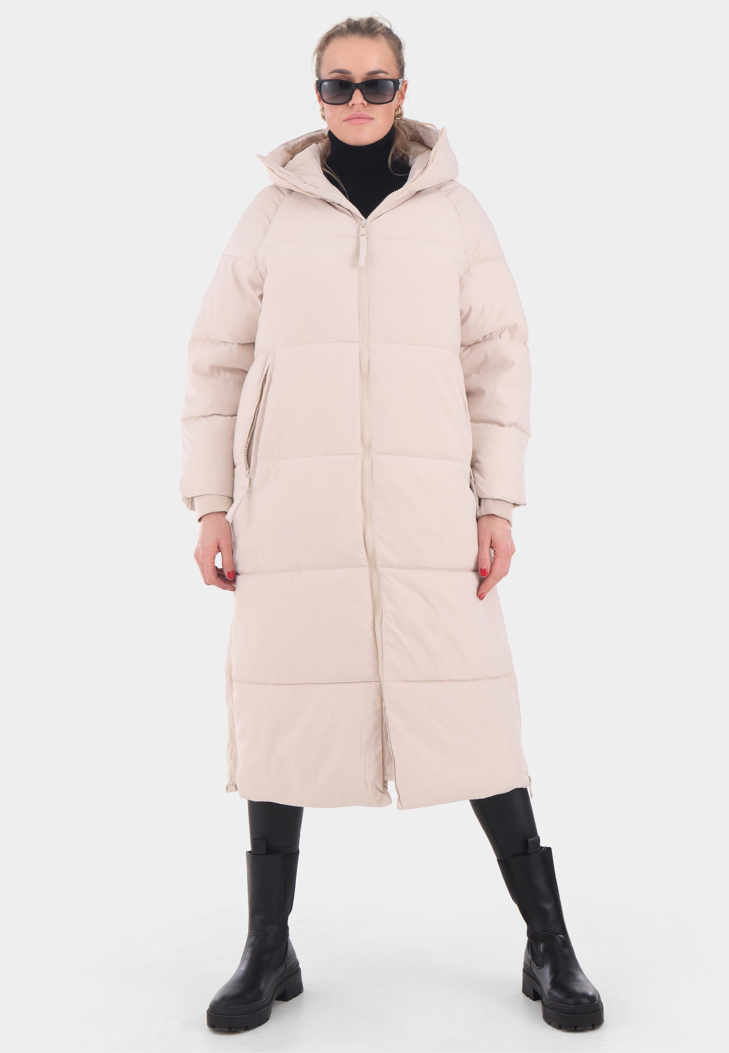 Oversized Steppmantel mit XXL-Kapuze