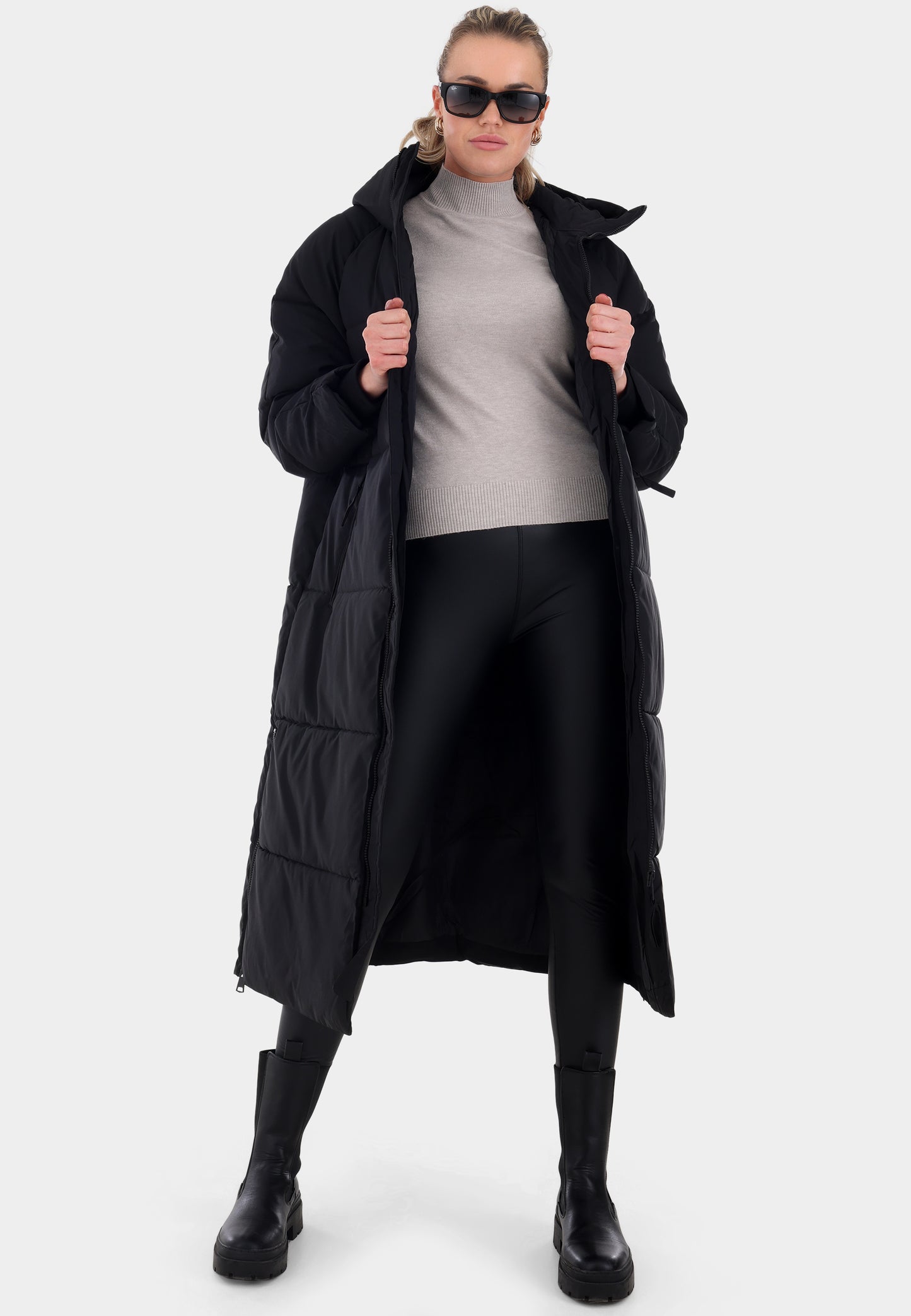 Oversized Steppmantel mit XXL-Kapuze