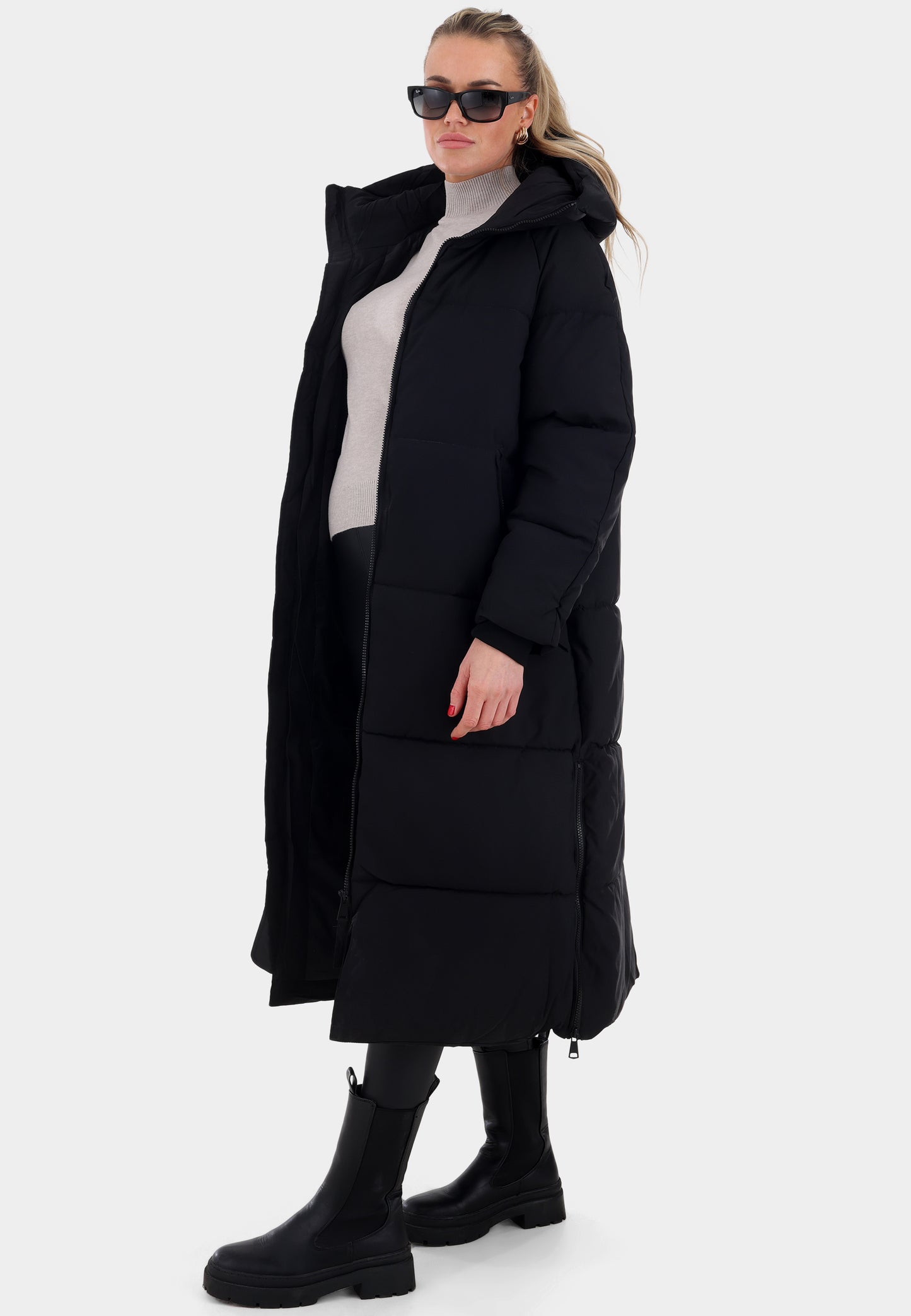 Oversized Steppmantel mit XXL-Kapuze