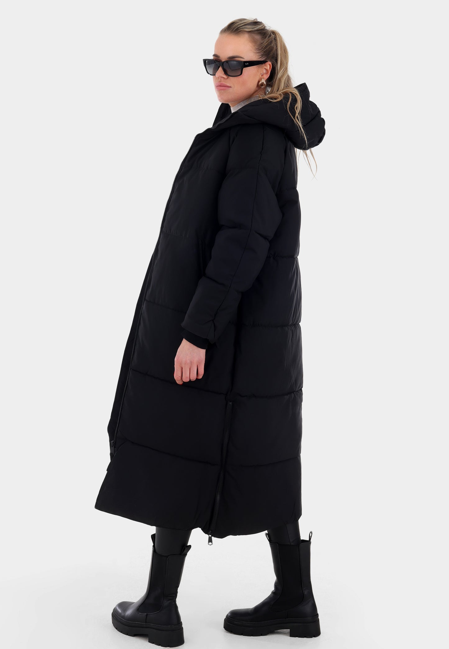 Oversized Steppmantel mit XXL-Kapuze