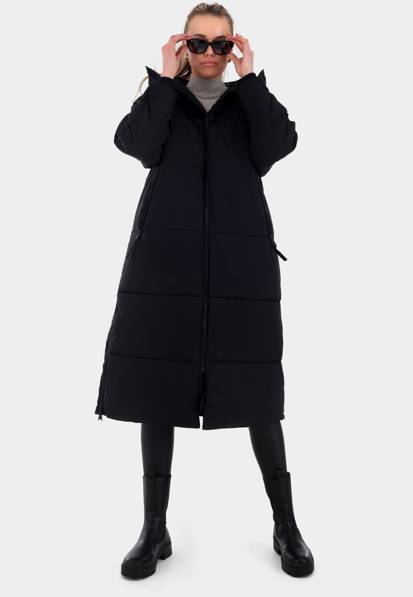 Oversized Steppmantel mit XXL-Kapuze