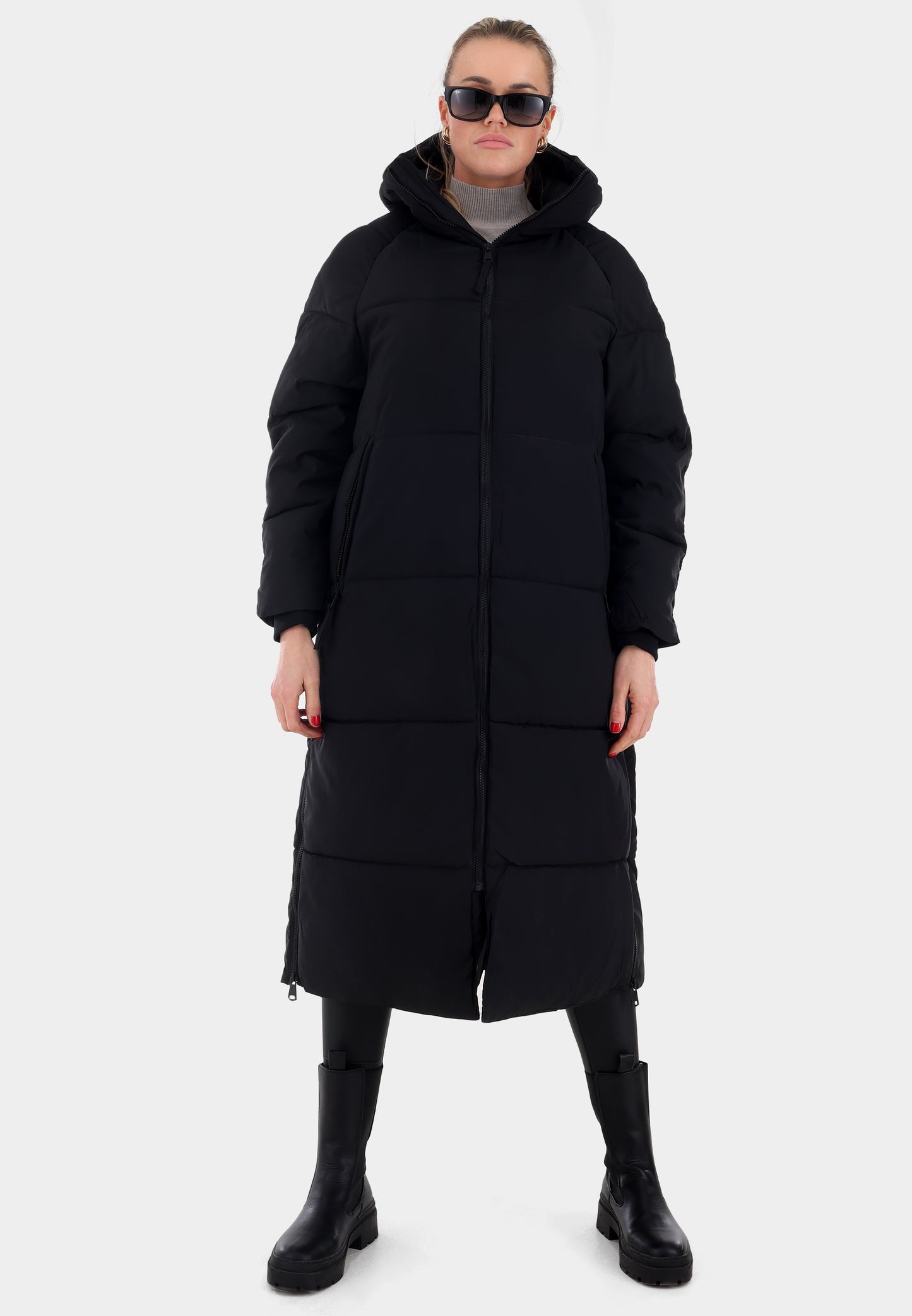 Oversized Steppmantel mit XXL-Kapuze
