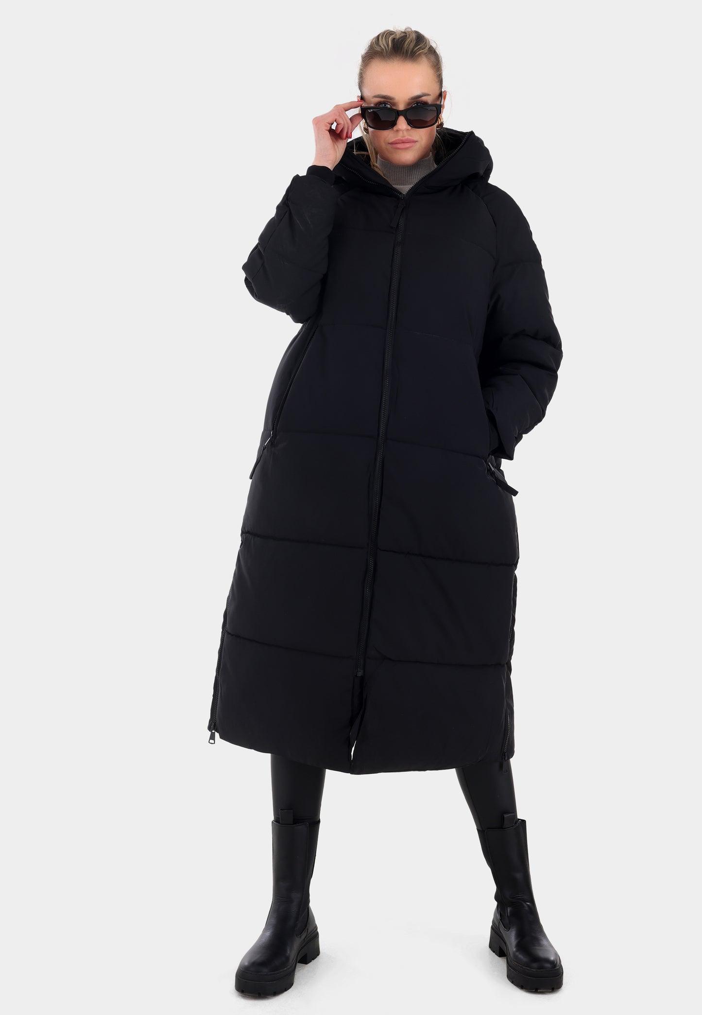 Oversized Steppmantel mit XXL-Kapuze
