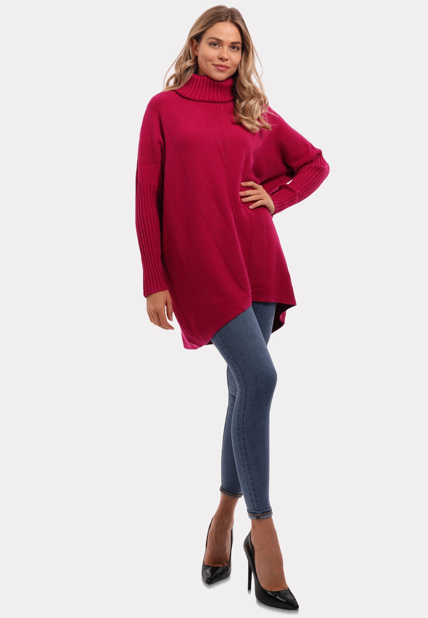 "Vielseitiger Oversize Strickpullover mit Rollkragen"