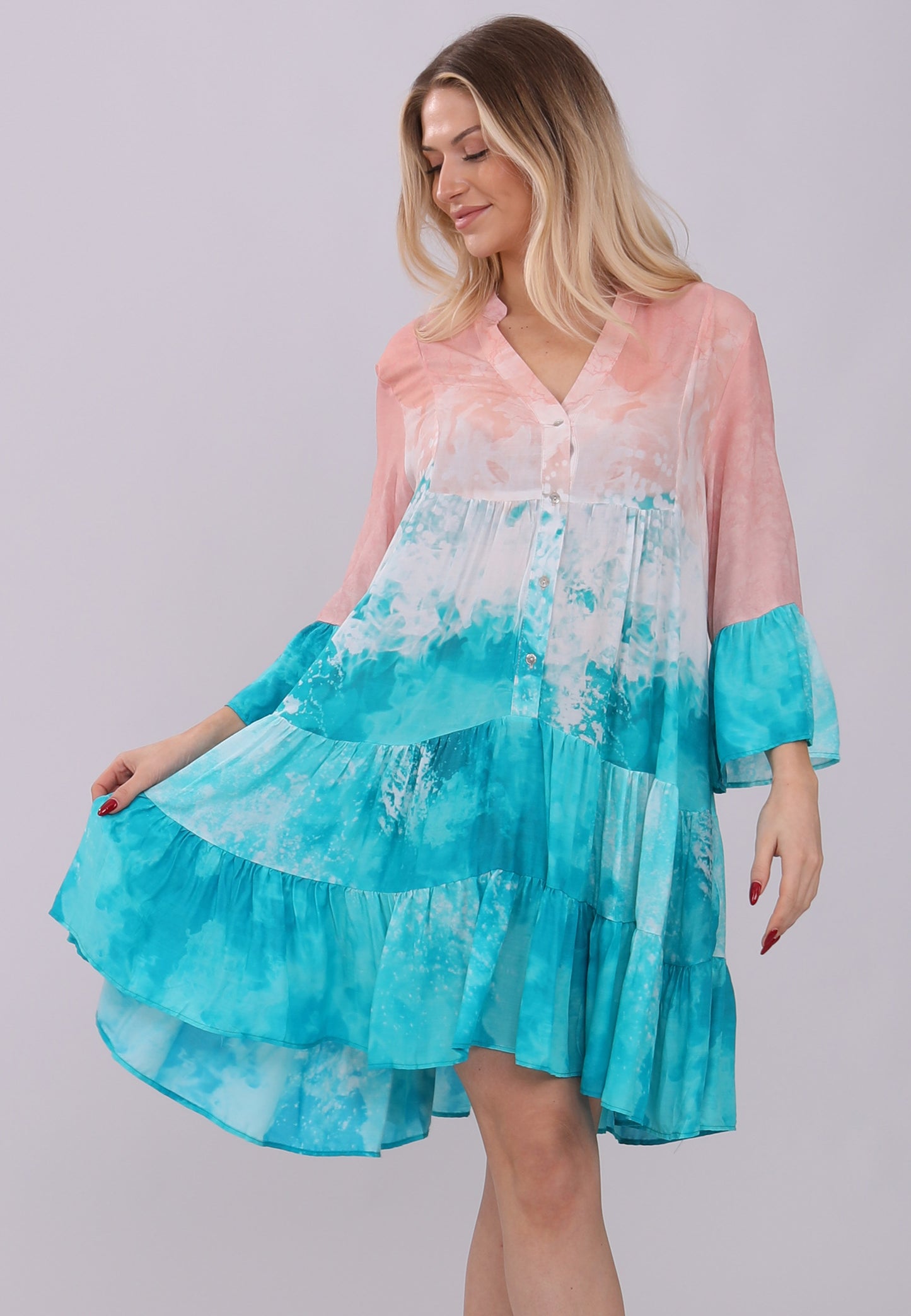 Boho-Tunika-Kleid in Farbverlauf