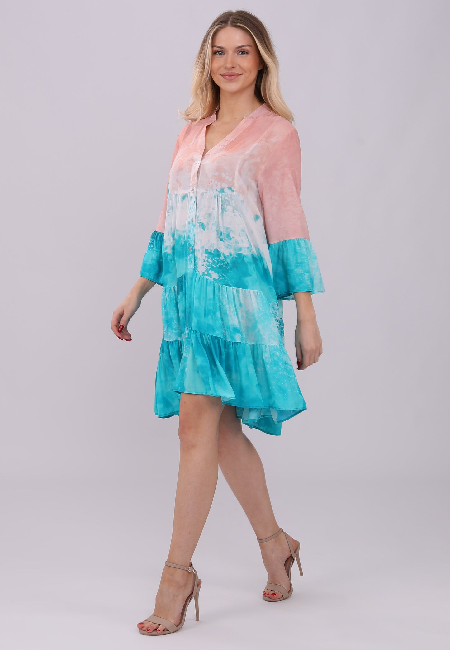 Boho-Tunika-Kleid in Farbverlauf