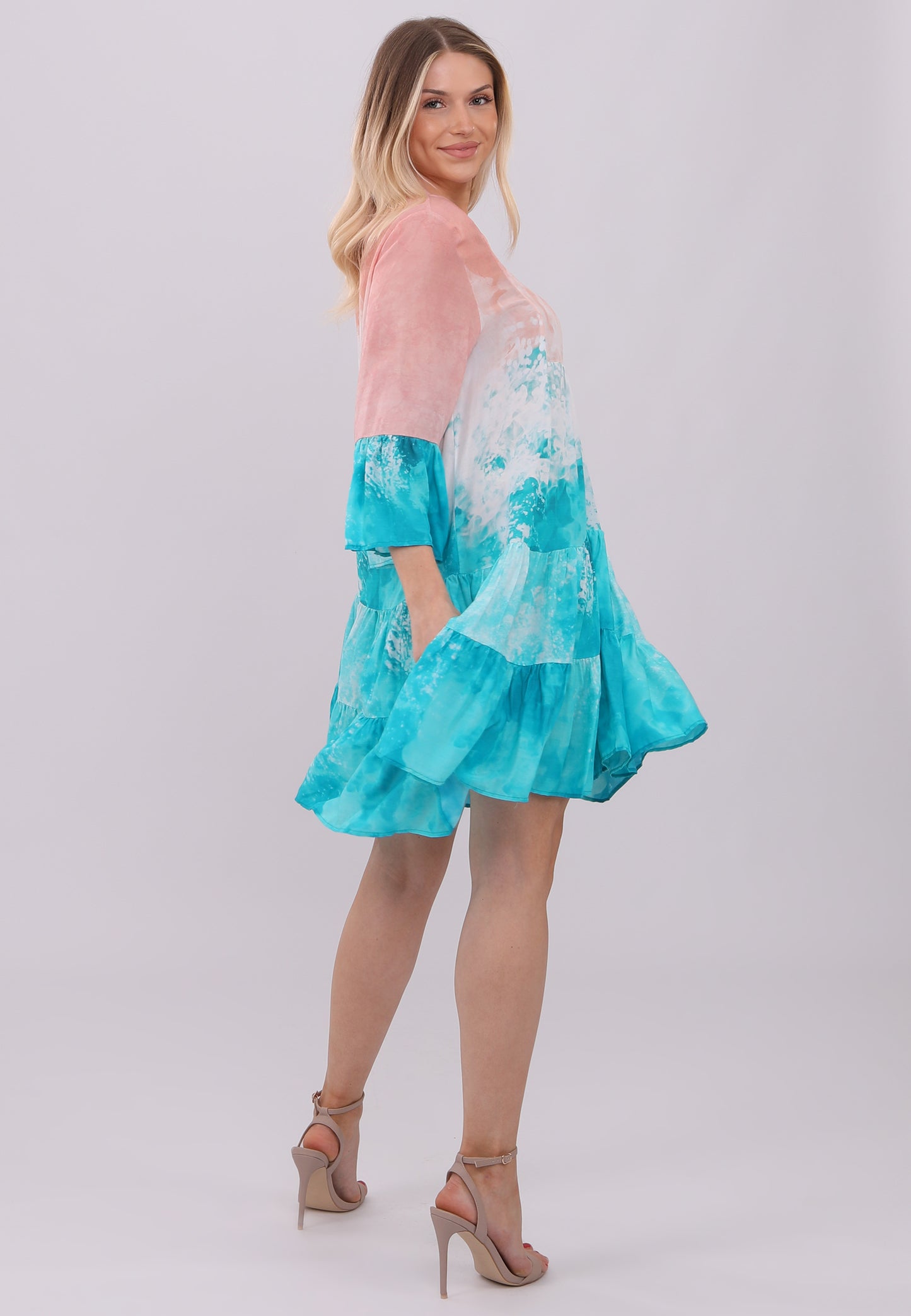 Boho-Tunika-Kleid in Farbverlauf