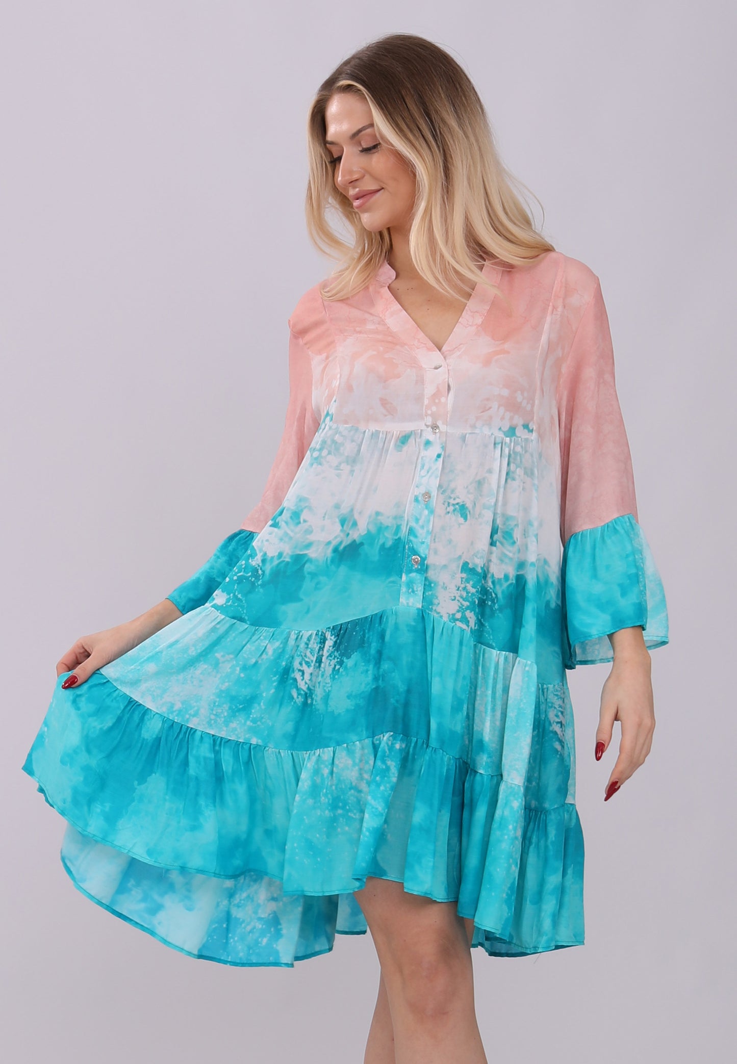 Boho-Tunika-Kleid in Farbverlauf