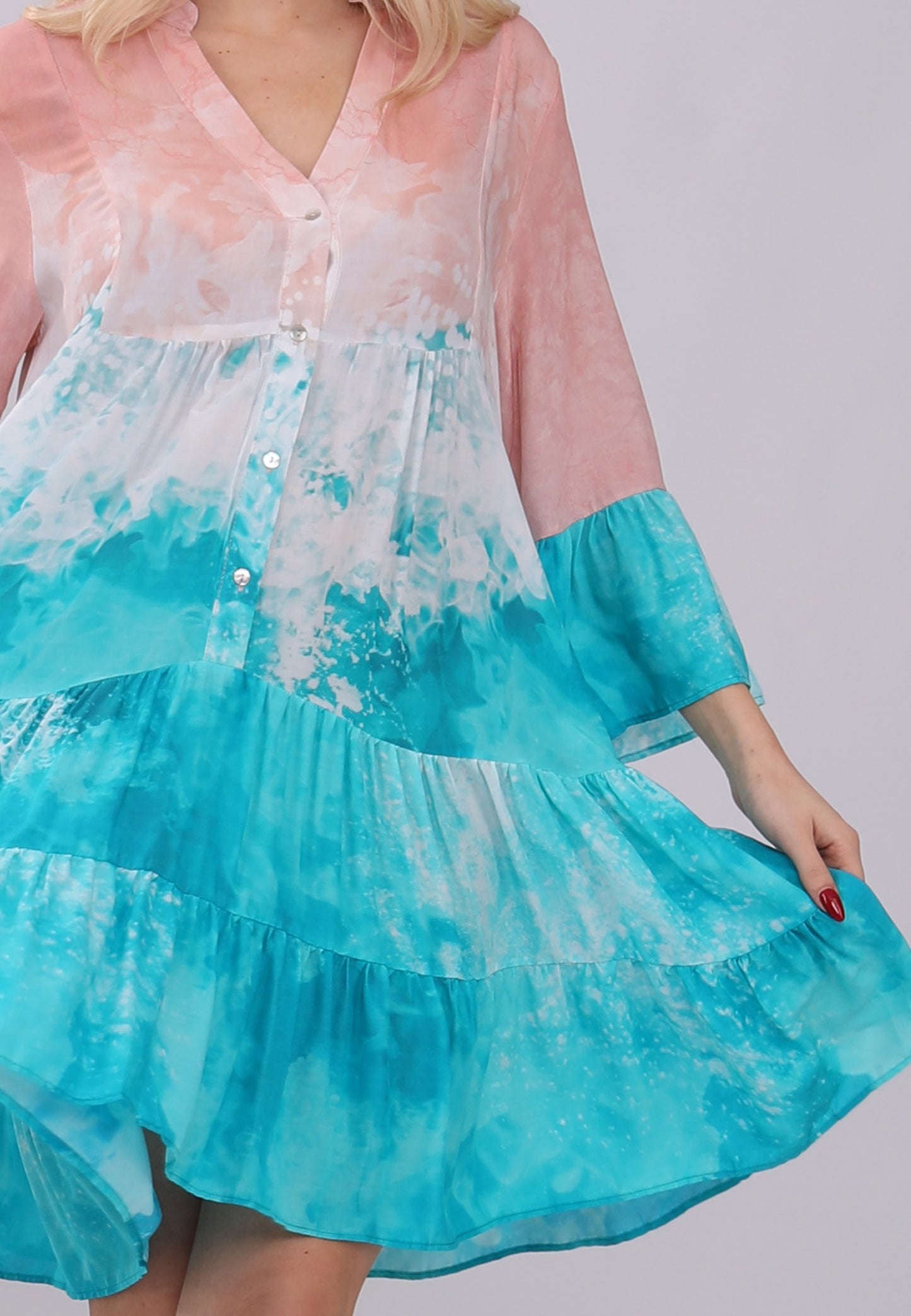 Boho-Tunika-Kleid in Farbverlauf