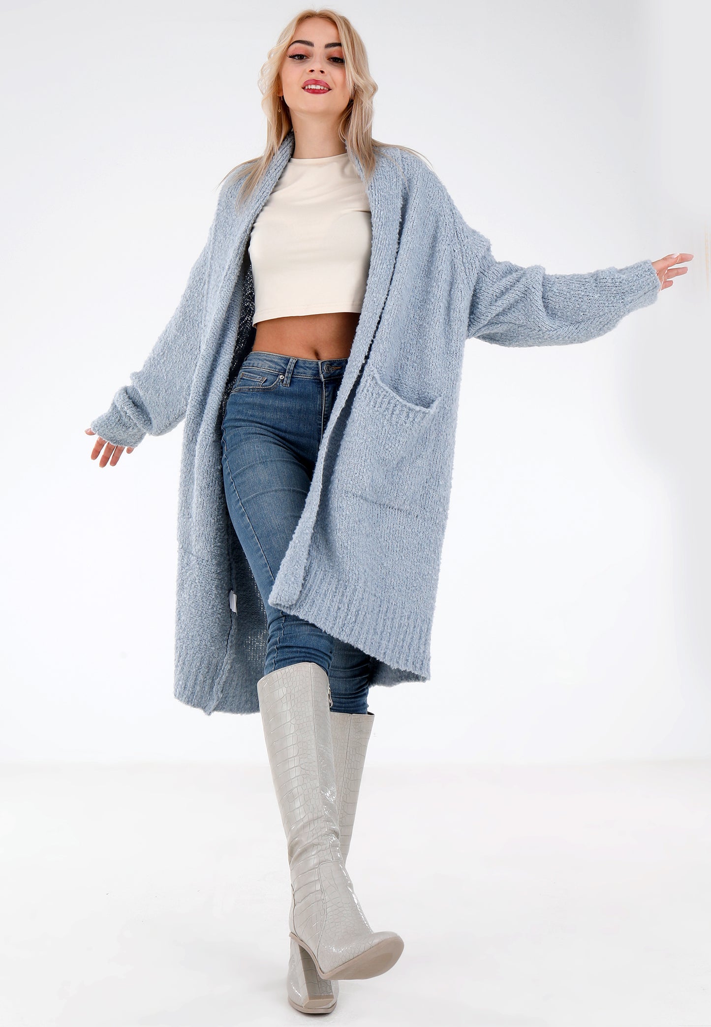 Oversized Strickcardigan mit Einschubtaschen