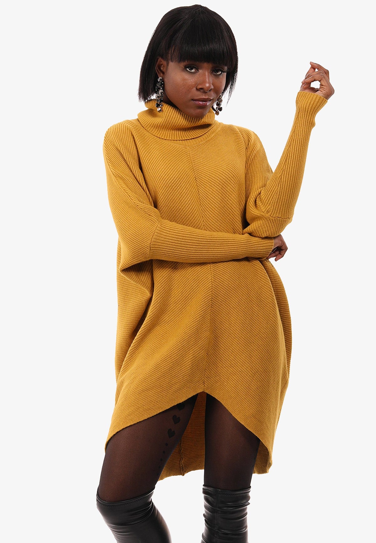 Longpullover „Made in Italy – Oversize-Strickpullover mit Rollkragen“