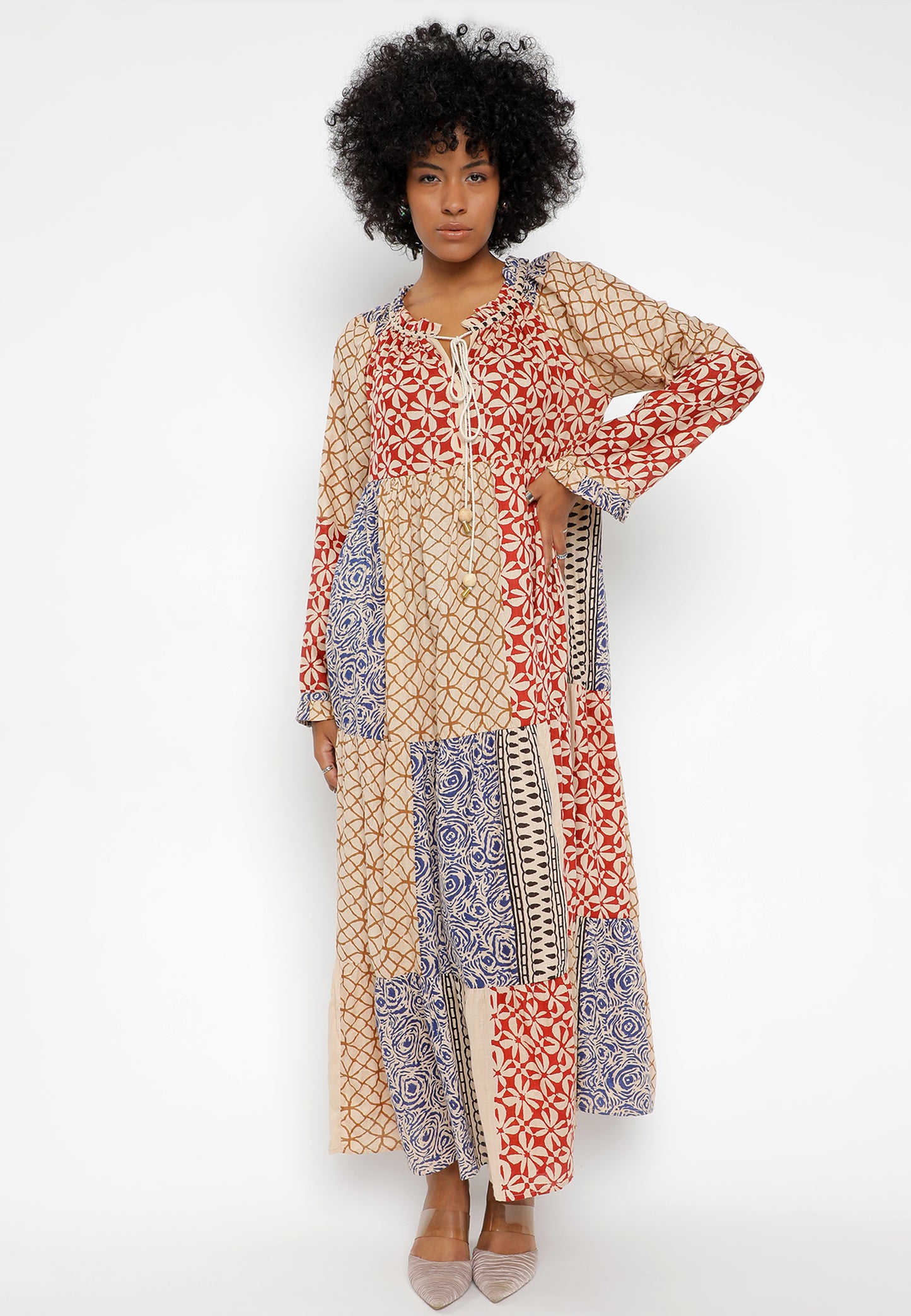 Boho-Chic Maxikleid aus Baumwolle