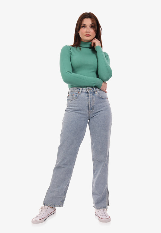 Basic Pullover mit Rollkragen