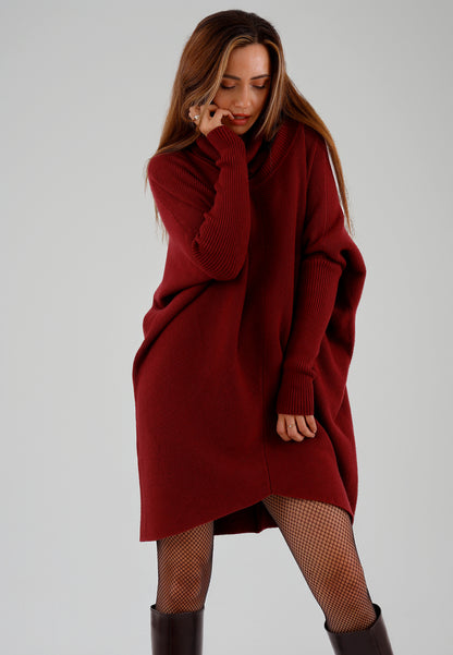 Longpullover „Made in Italy – Oversize-Strickpullover mit Rollkragen“