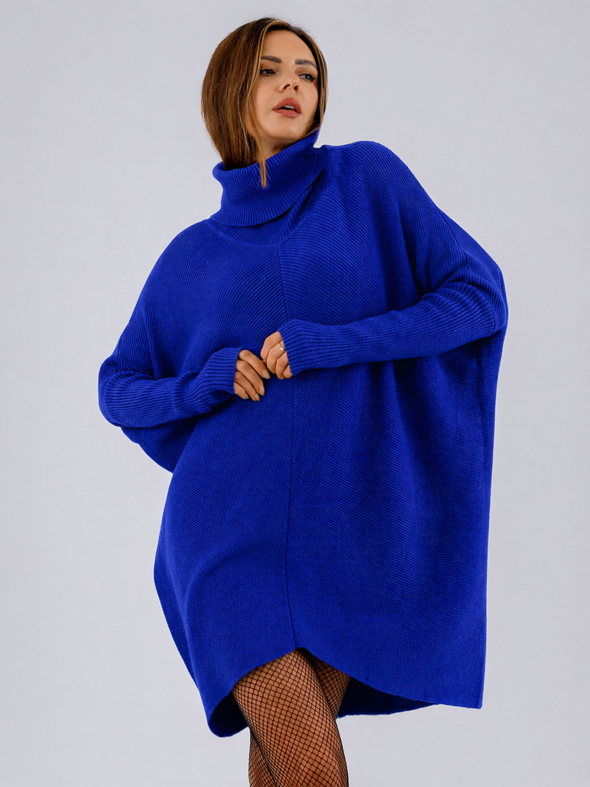 Longpullover „Made in Italy – Oversize-Strickpullover mit Rollkragen“