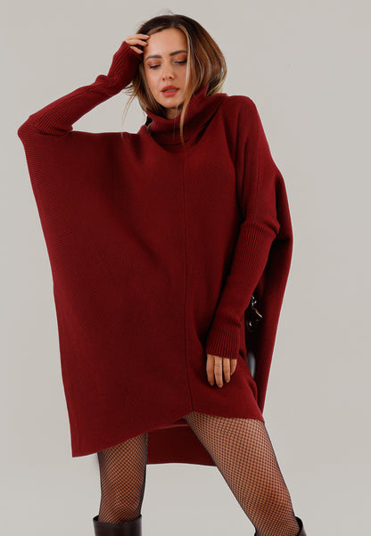 Longpullover „Made in Italy – Oversize-Strickpullover mit Rollkragen“