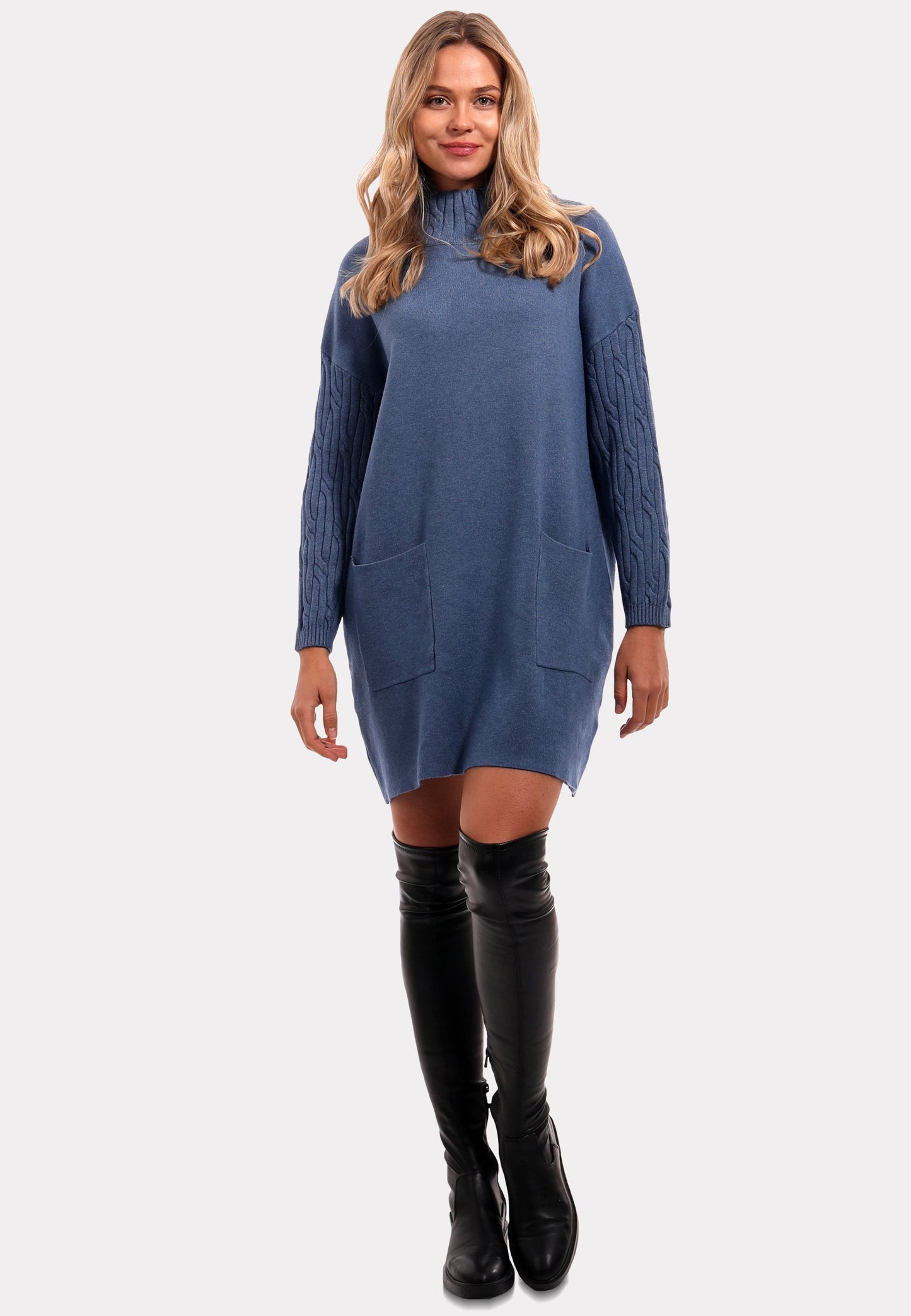 Allrounder Long Pullover mit Stehkragen