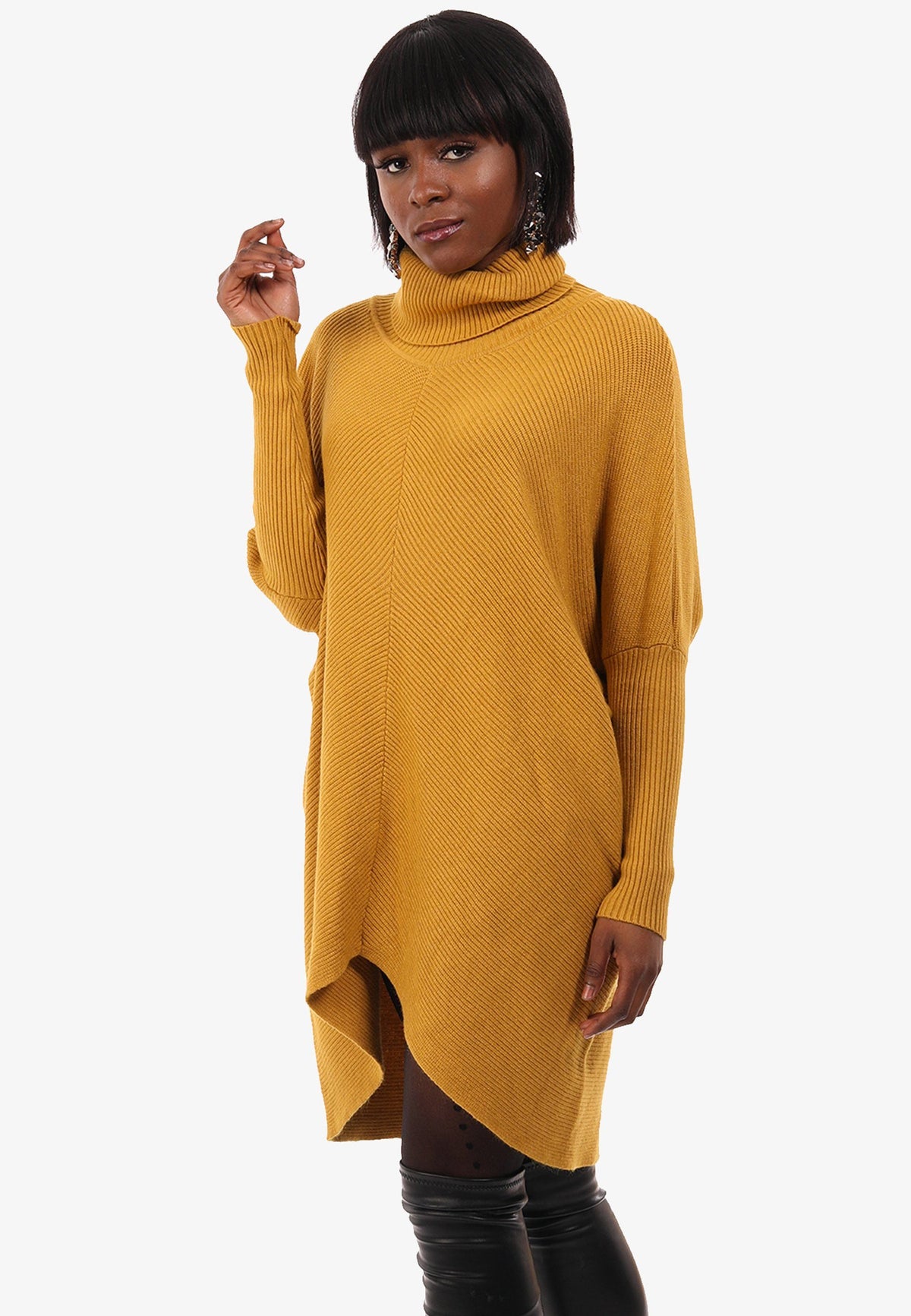 Longpullover „Made in Italy – Oversize-Strickpullover mit Rollkragen“