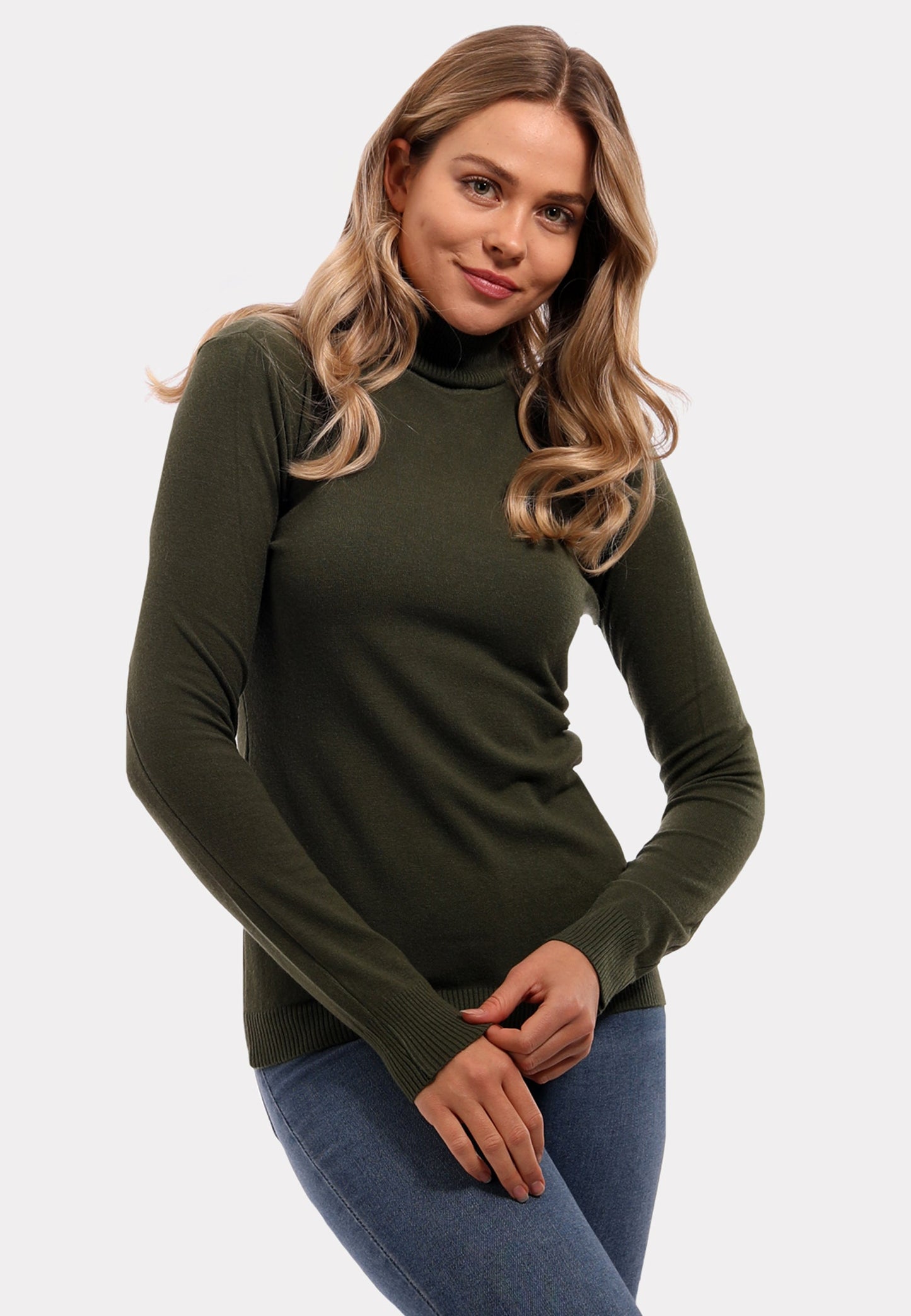 Basic Rollkragenpullover aus Feinstrick