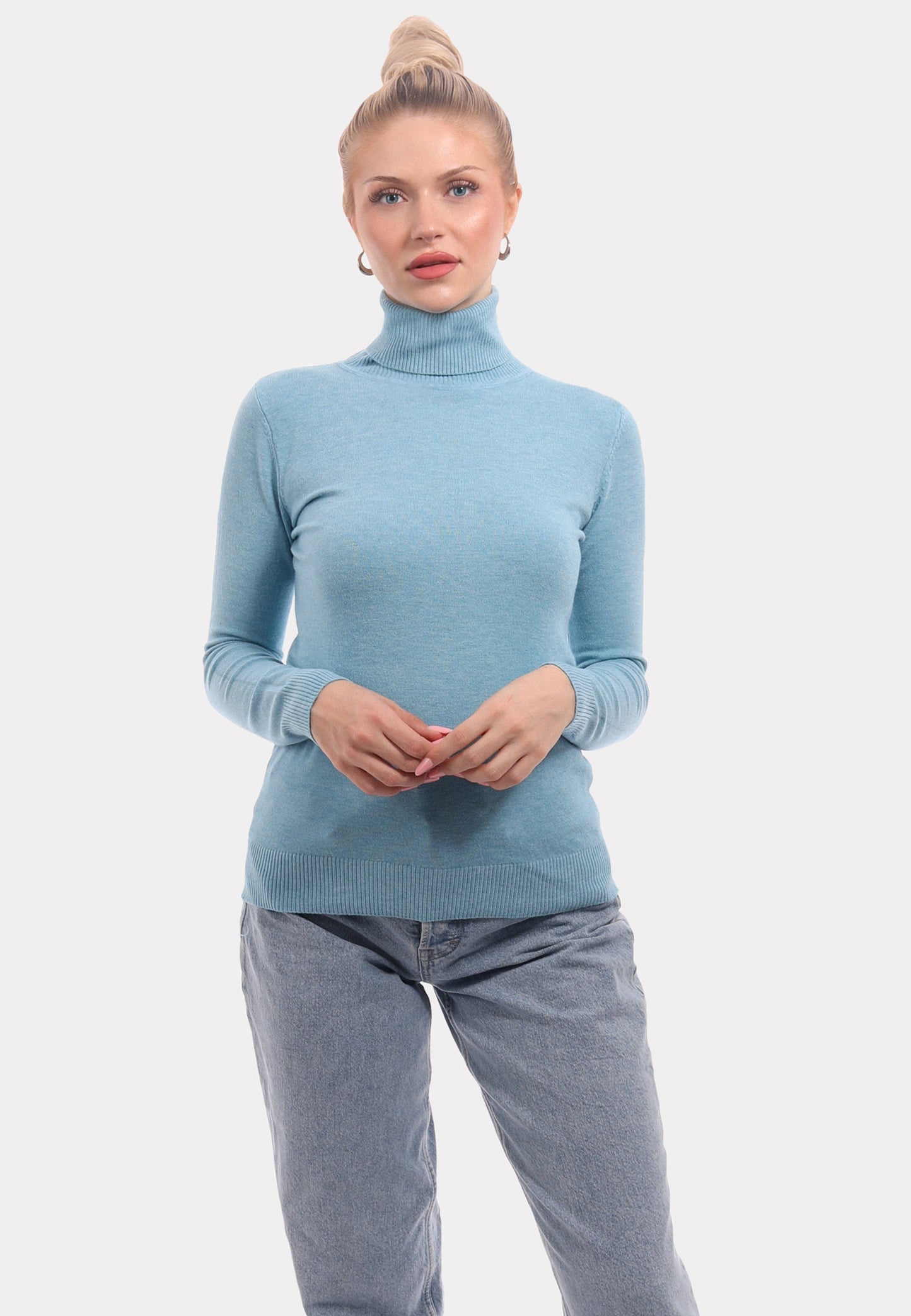 Basic Rollkragenpullover aus Feinstrick
