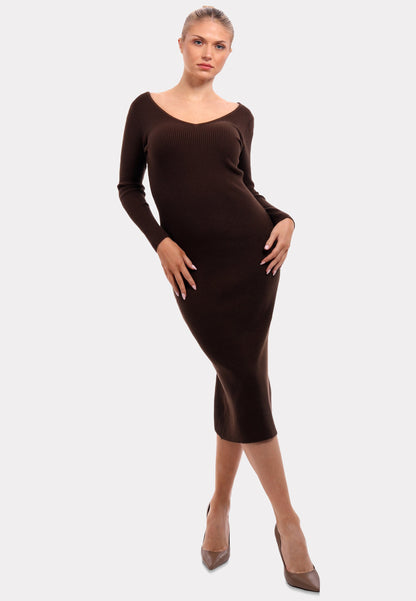 Strickkleid mit V-Ausschnitt KNIT DRESS