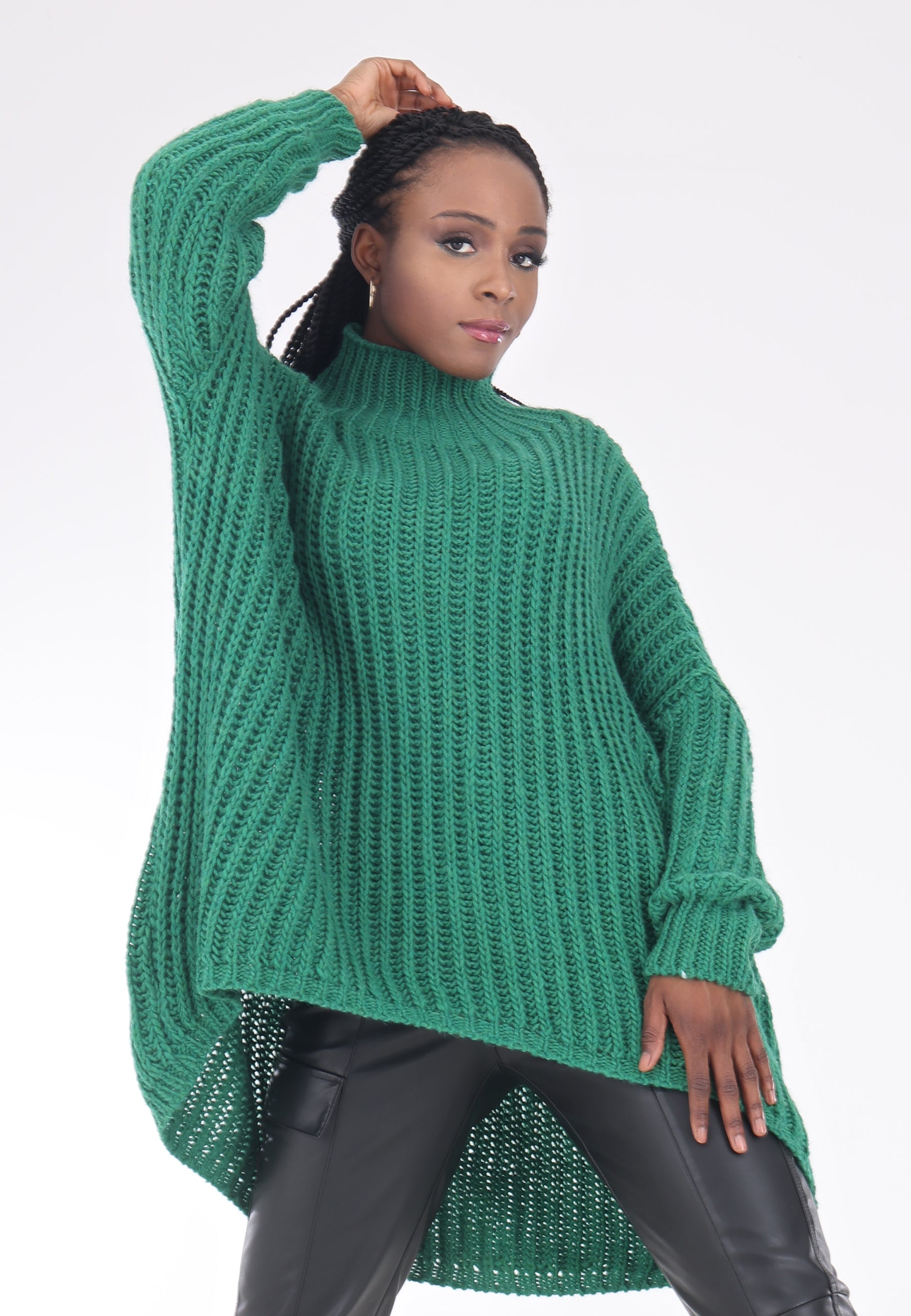 Grobstrickpullover Pulli Grobstrick Damen Rollkragen Dicker