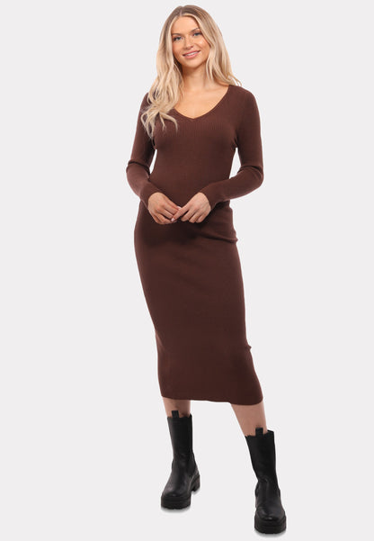 Strickkleid mit V-Ausschnitt KNIT DRESS