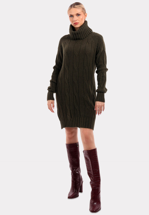 Exklusives Damen Rollkragen Strickkleid