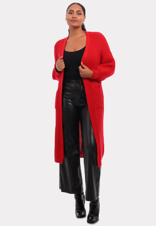 Basic Strickjacke Cardigan Verschlusslos mit Einschubtaschen