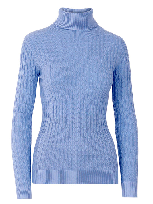 Rollkragenpullover, One Size, Zopfmuster, verschiedene Farben“