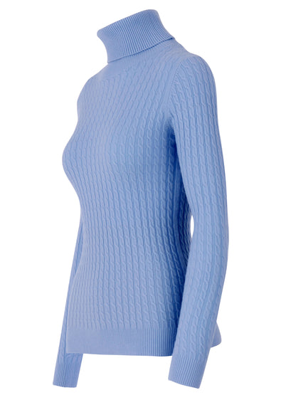Rollkragenpullover, One Size, Zopfmuster, verschiedene Farben“
